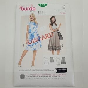 ✨4/$20✨ Burda 6766 Skirt Sewing Pattern Uncut Size 10-20 Uncut DIY Supplies